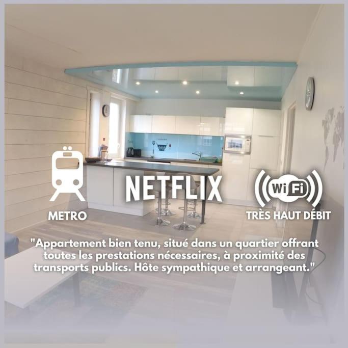 Bnbgones Le Sky Blue - Balcons - Metro Flachet - Wifi Apartment *